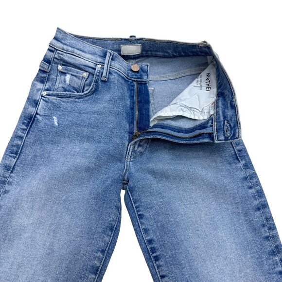 Mother The Insider Crop Step Fray Blue Jean Women's Denim Pants, Size 27 - Picture 4 of 11